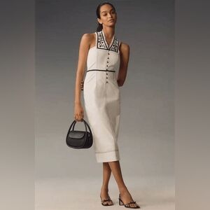 Maeve x Anthropologie Retro Strawberry Cotton Halter Midi Dress, Size 10